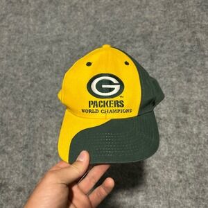 Vintage Green Bay Packers Snapback Hat Citgo‎ World Champions Green Yellow OSFM